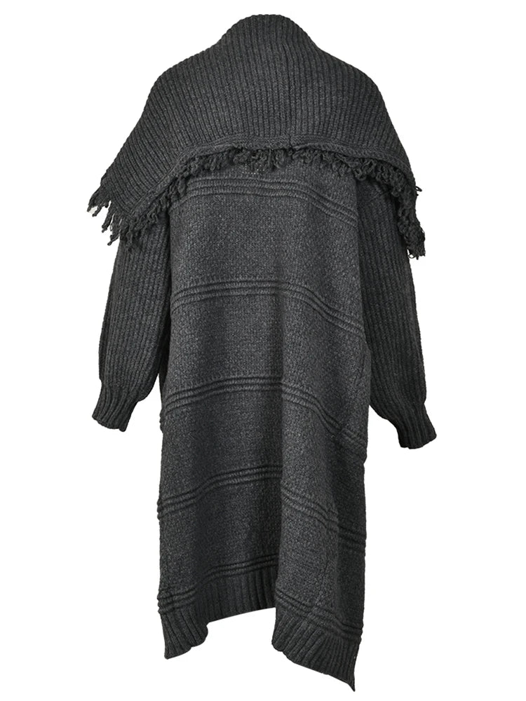 Women's Long Knitted Cardigan Gray - Image 2
