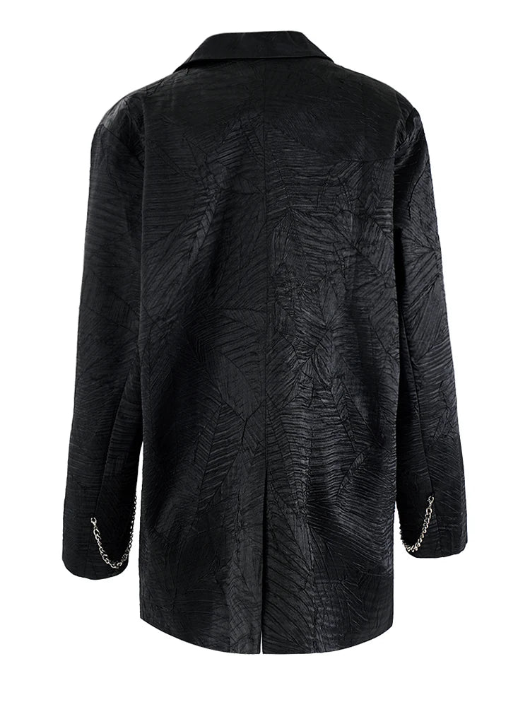 Women's Loose Fit Blazer Black - Image 3