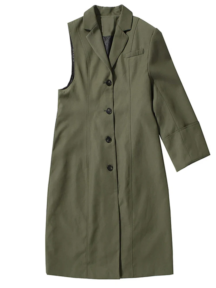 Women's Loose Trench Coat Green - Image 4
