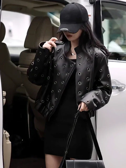 Women's Moto Leather Jacket - Image 4