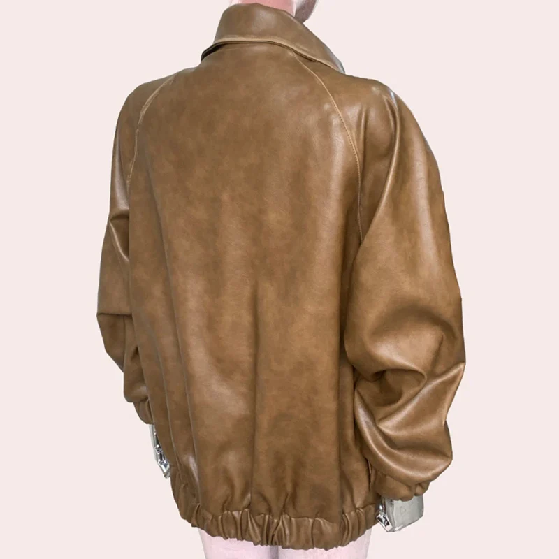 Women's Oversized Leather Jacket - Image 3