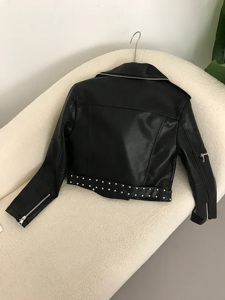 Women's Short Leather Jacket - Image 3
