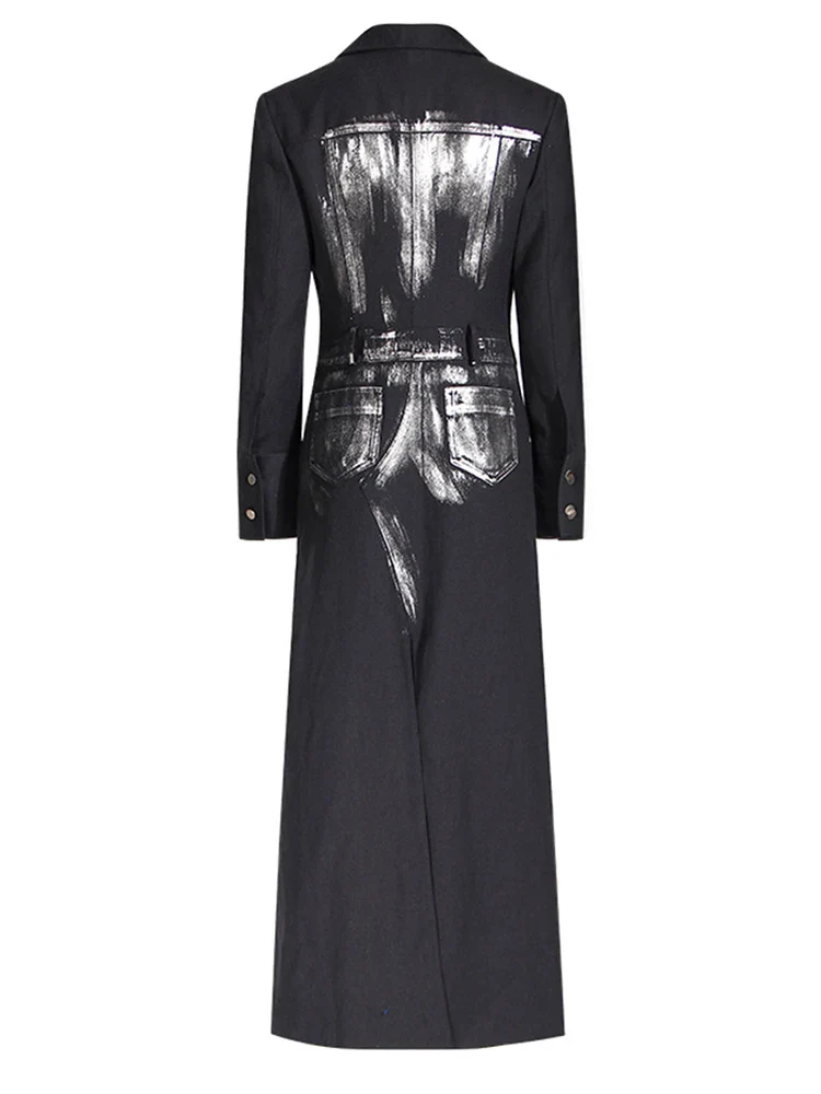 Women's Solid Maxi Blazer - Image 3