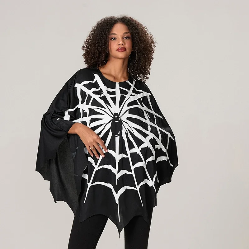 Women's Spider Web Cape Black - Image 2