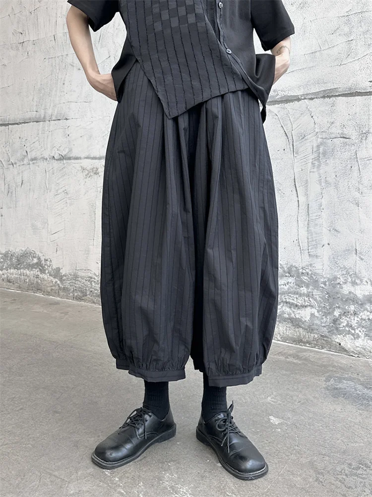 Women's Striped Wide Leg Pants Black - Image 2