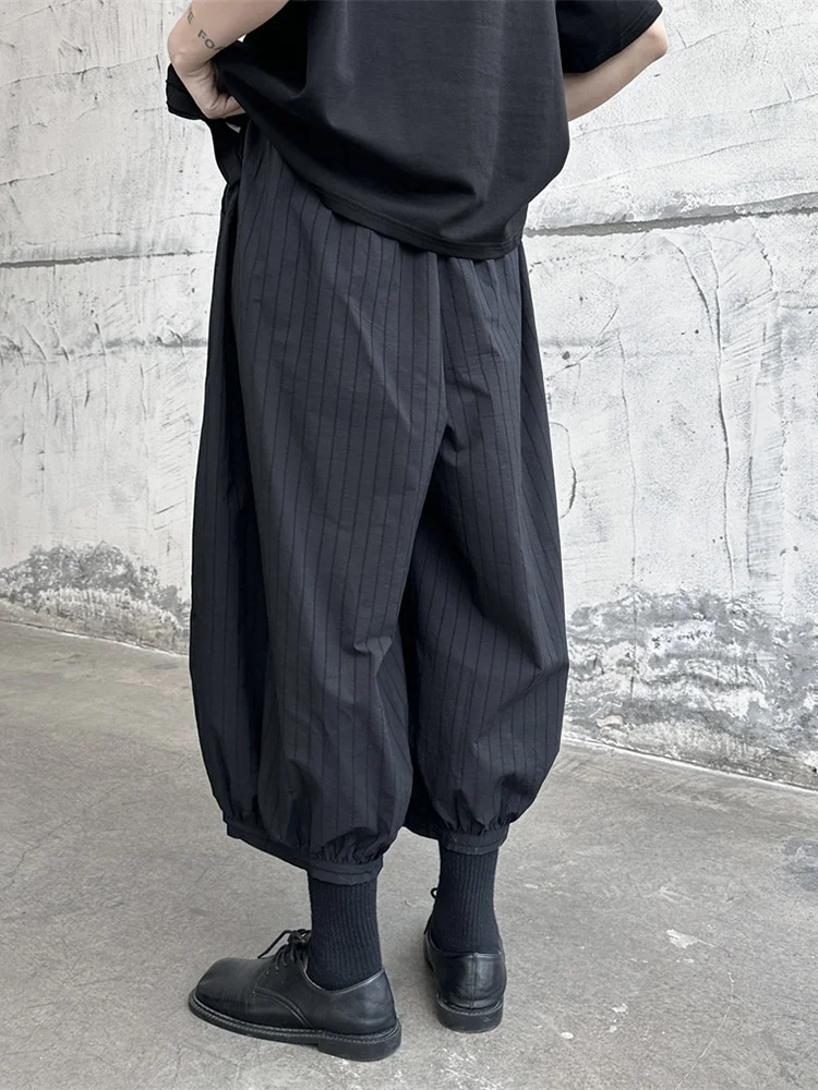 Women's Striped Wide Leg Pants Black - Image 4