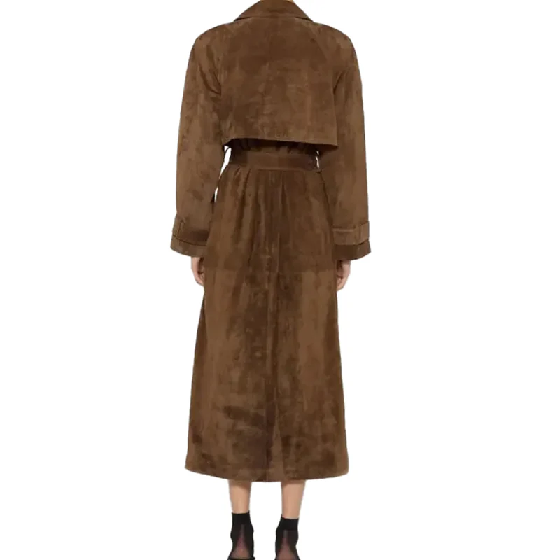 Women's Suede Leather Coat - Image 2