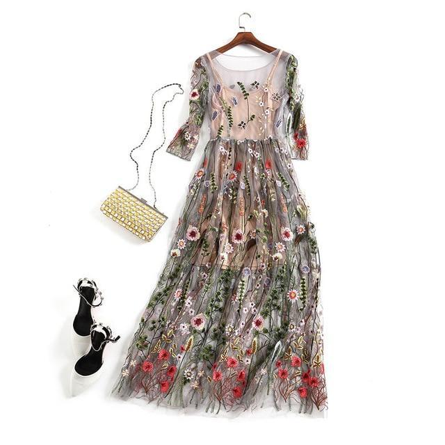 Embroidery Party Dress - Image 2