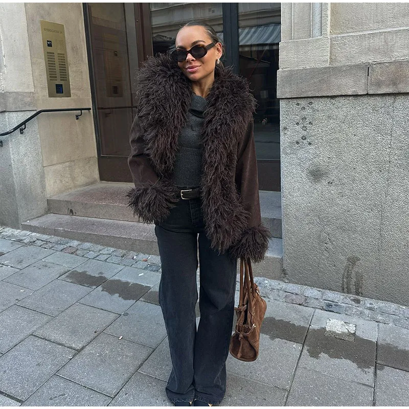 Women's Vintage Coat Brown - Image 3