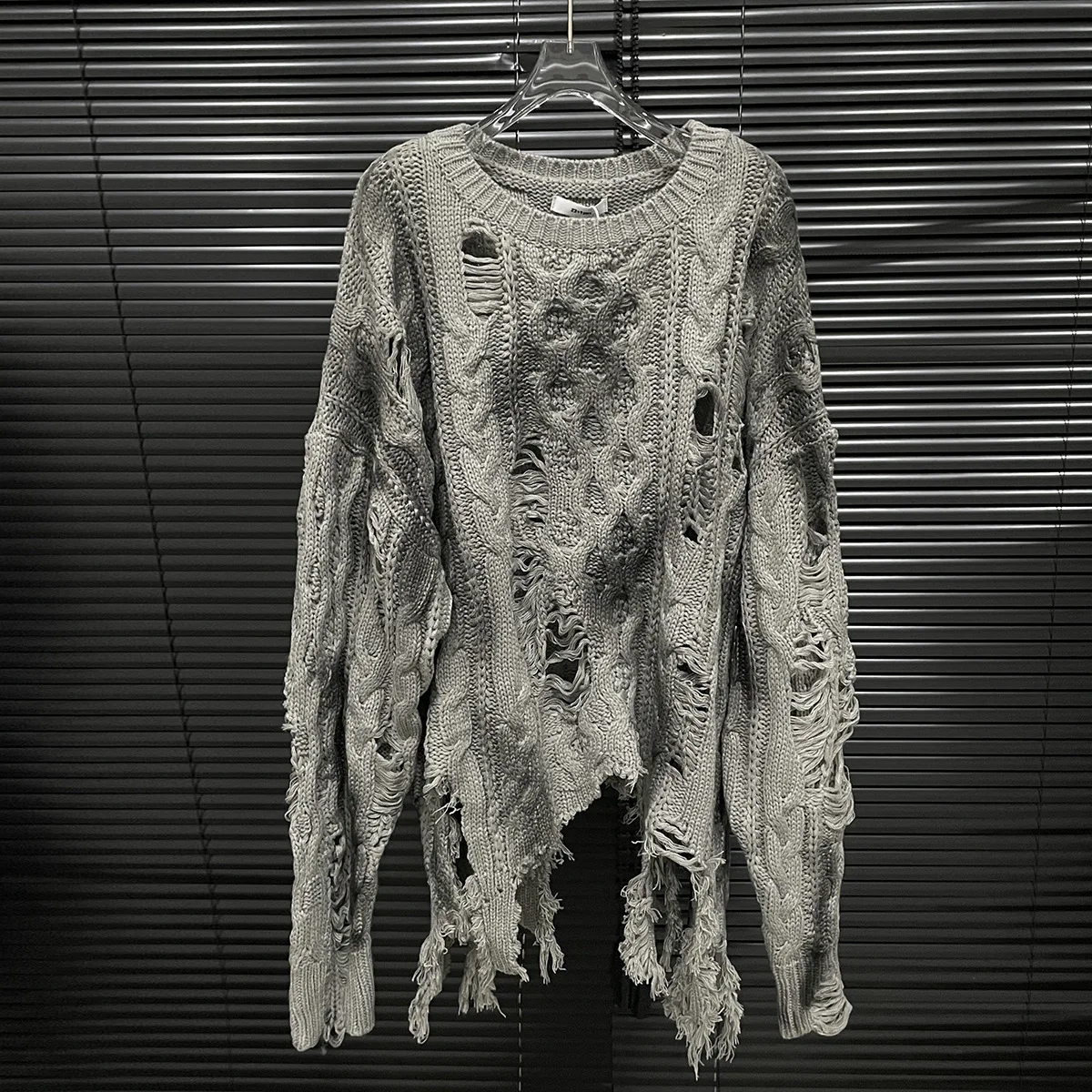 Women's Vintage Knitted Pullover Gray - Image 2