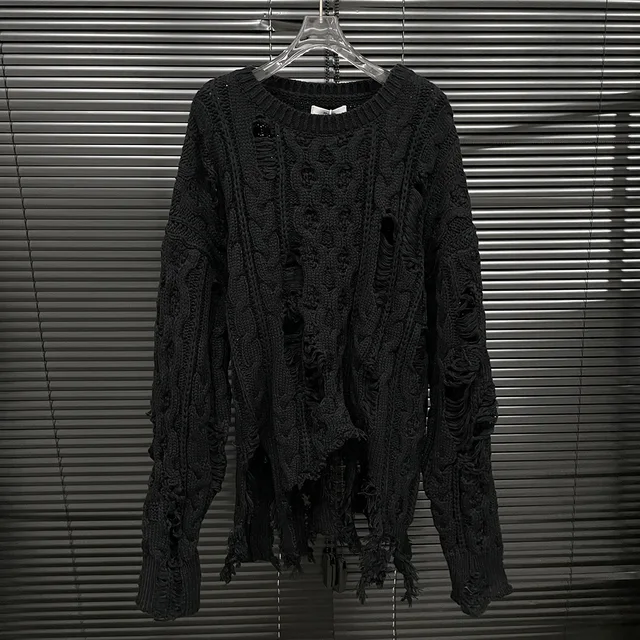 Women's Vintage Knitted Pullover Gray - Image 3