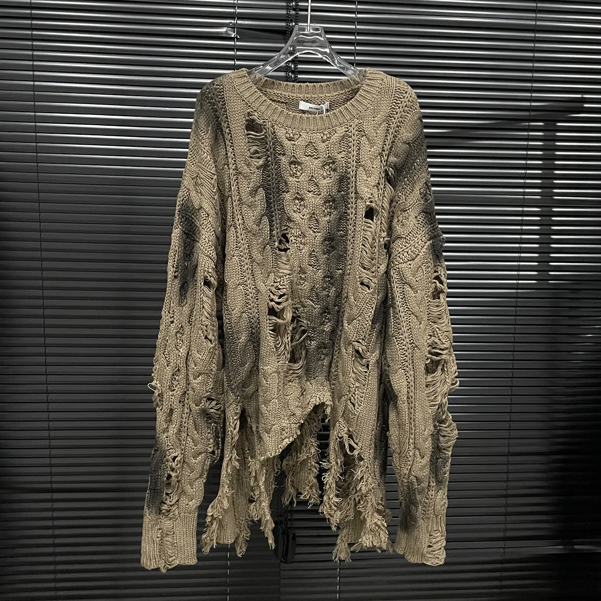 Women's Vintage Knitted Pullover Gray - Image 4