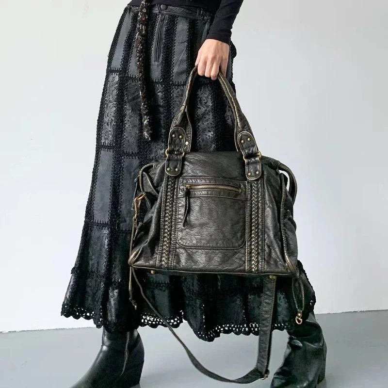 Women's Vintage Leather Bag - Image 2