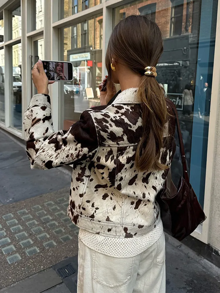 Women's Vintage Printed Jacket Beige - Image 3
