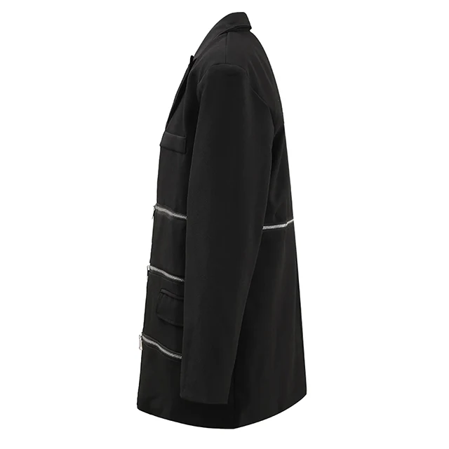 Women's Zipper Blazer Black - Image 2